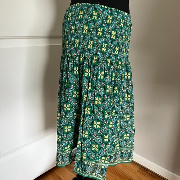 MAX Studio Teal Green Floral Midi Skirt - Picture 2 of 6
